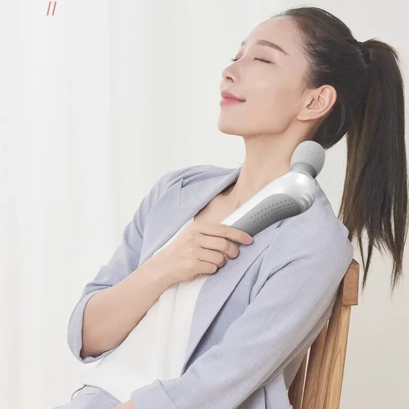 Deep Tissue Massage Gun USB Rechargeable Portable Full Body Muscle Massage 5-speed Adjustable Fascia Gun Pink and Black