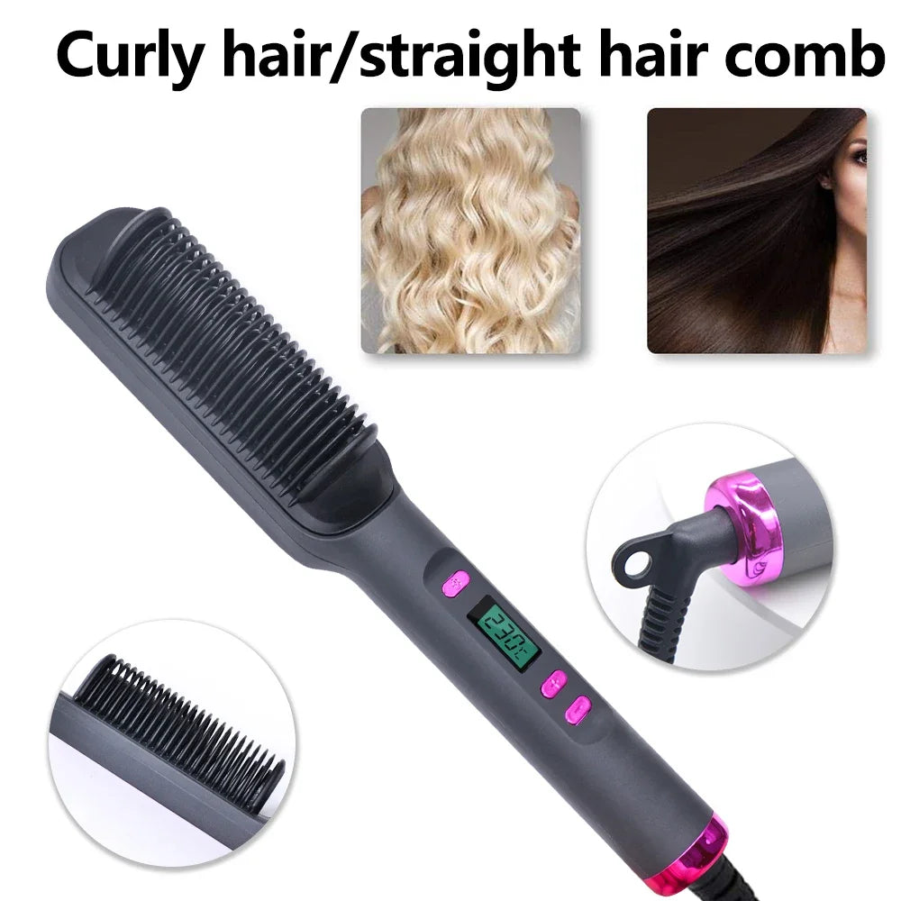 Electric Hot Comb Hair Straightener – Negative Ion, Multifunctional, Anti-Scald Styling Tool