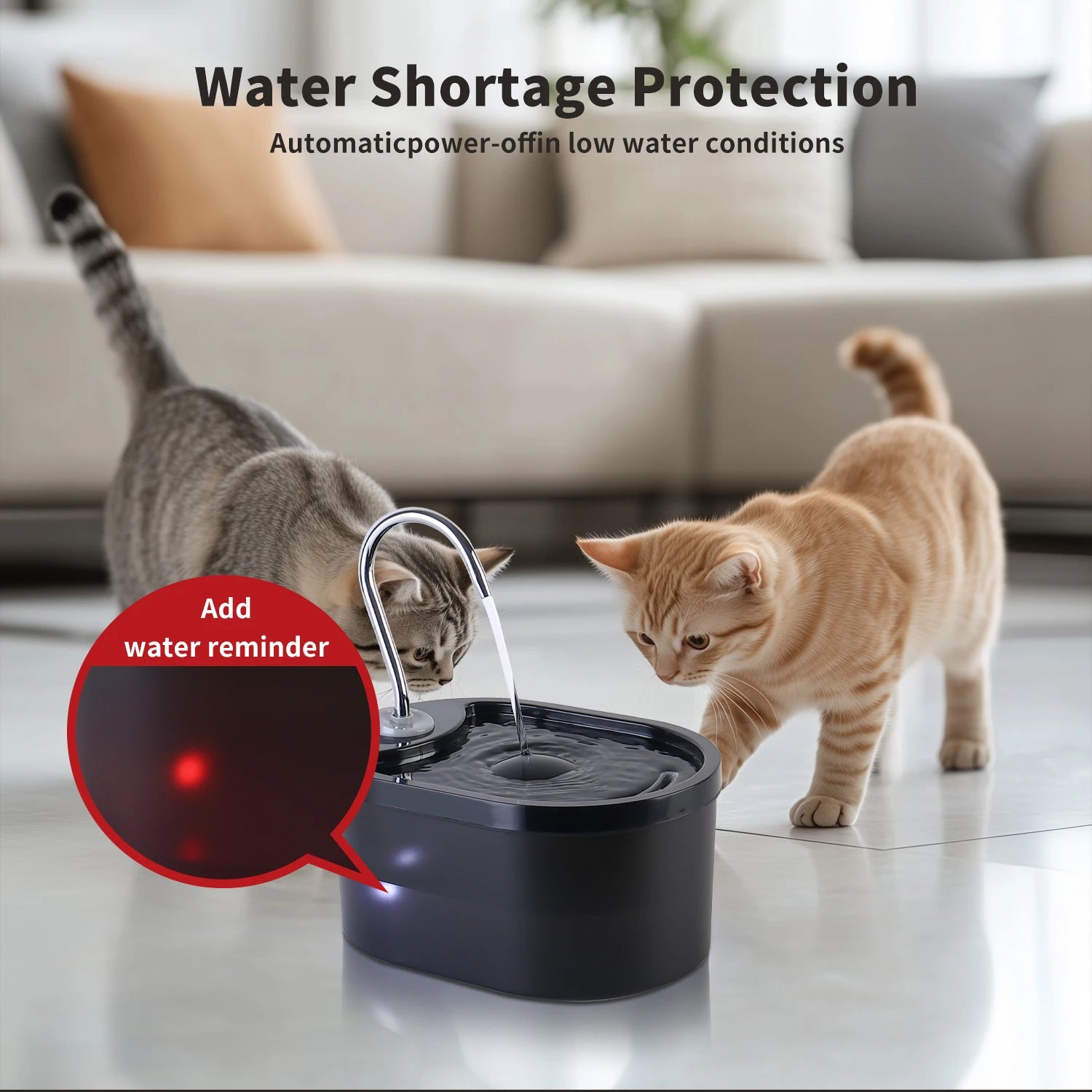 Pet Water Fountain 3L – LED, Ultra-Quiet, Filtered, Smart Automatic Dispenser for Cats