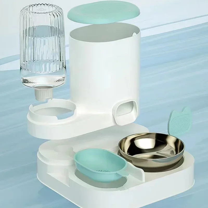 Automatic Pet Feeder Bowl – Integrated Food & Water Dispenser for Cats & Dogs