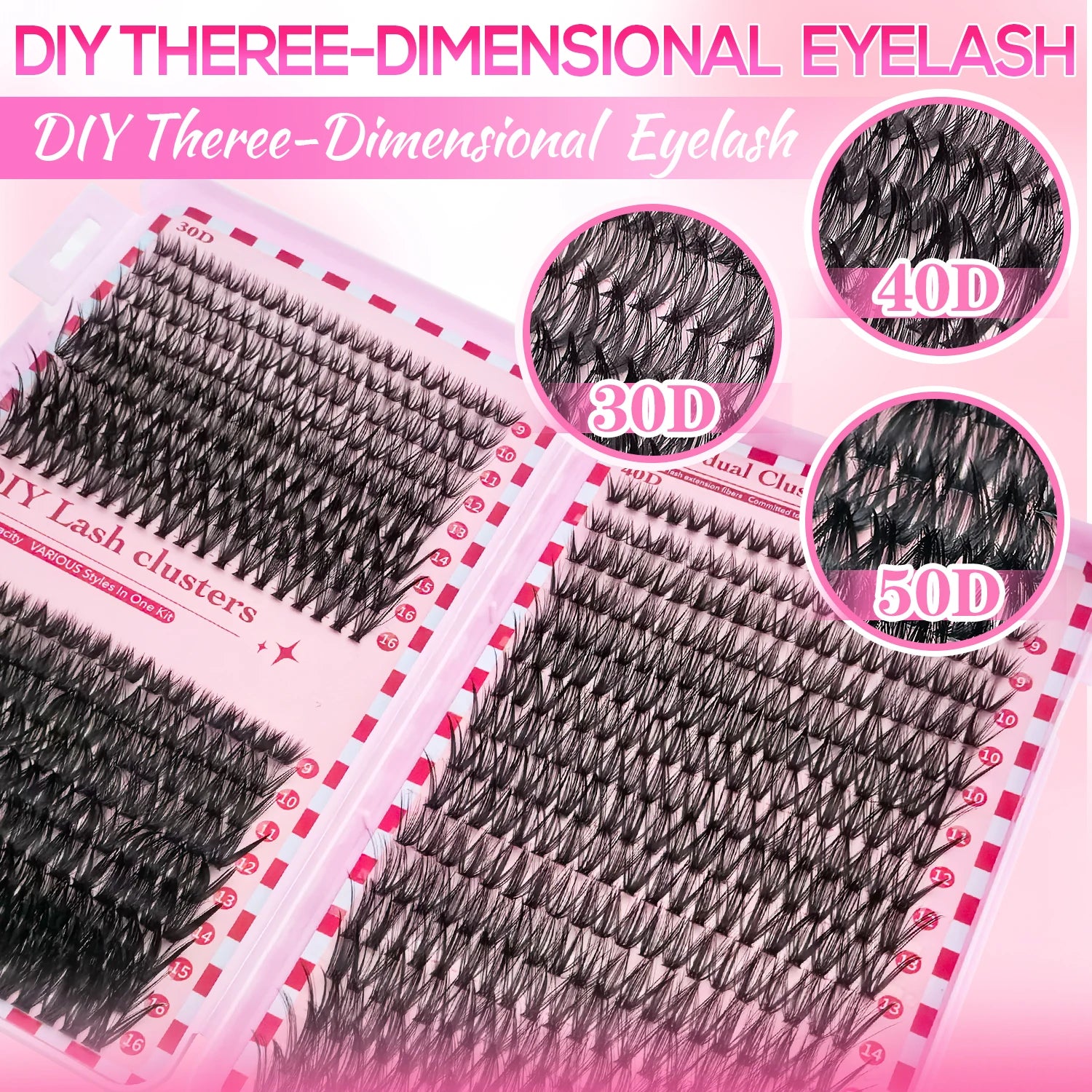 Cluster Lashes Kit – 320/600/790PCS, Mixed Lengths, Daily & Party Use