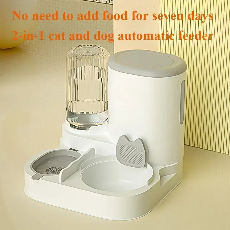 Automatic Pet Feeder Bowl – Integrated Food & Water Dispenser for Cats & Dogs