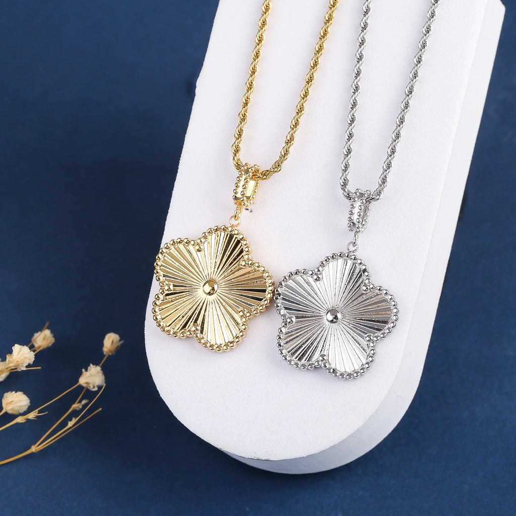 Classic Stainless Steel Laser Pendant Necklace – 45/60cm for Women