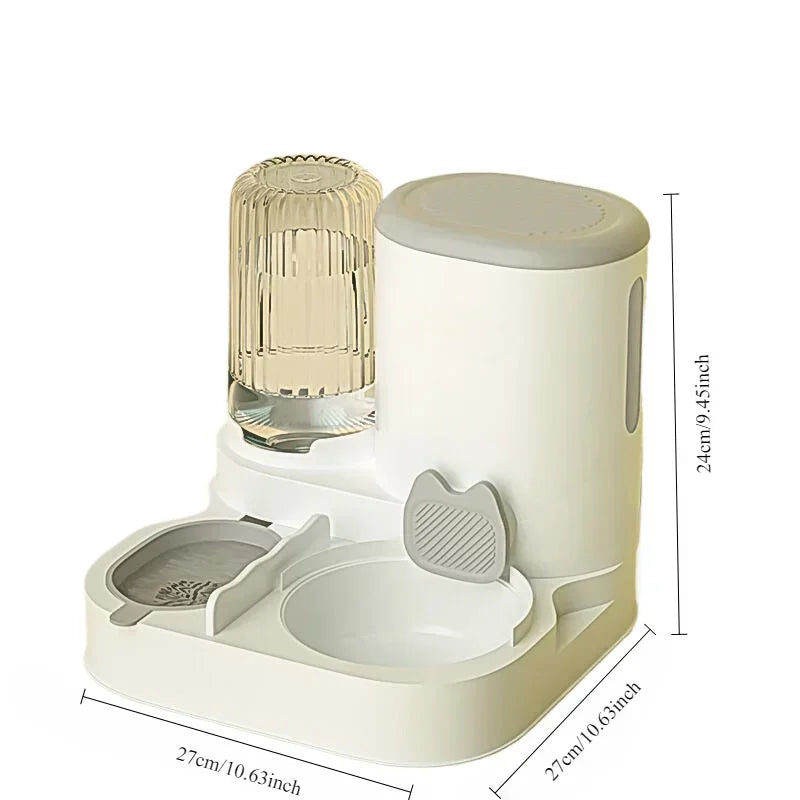 Automatic Pet Feeder Bowl – Integrated Food & Water Dispenser for Cats & Dogs