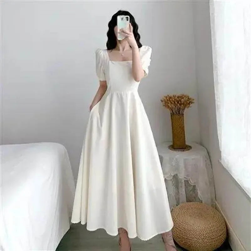 Slim Fit White Women's Dress