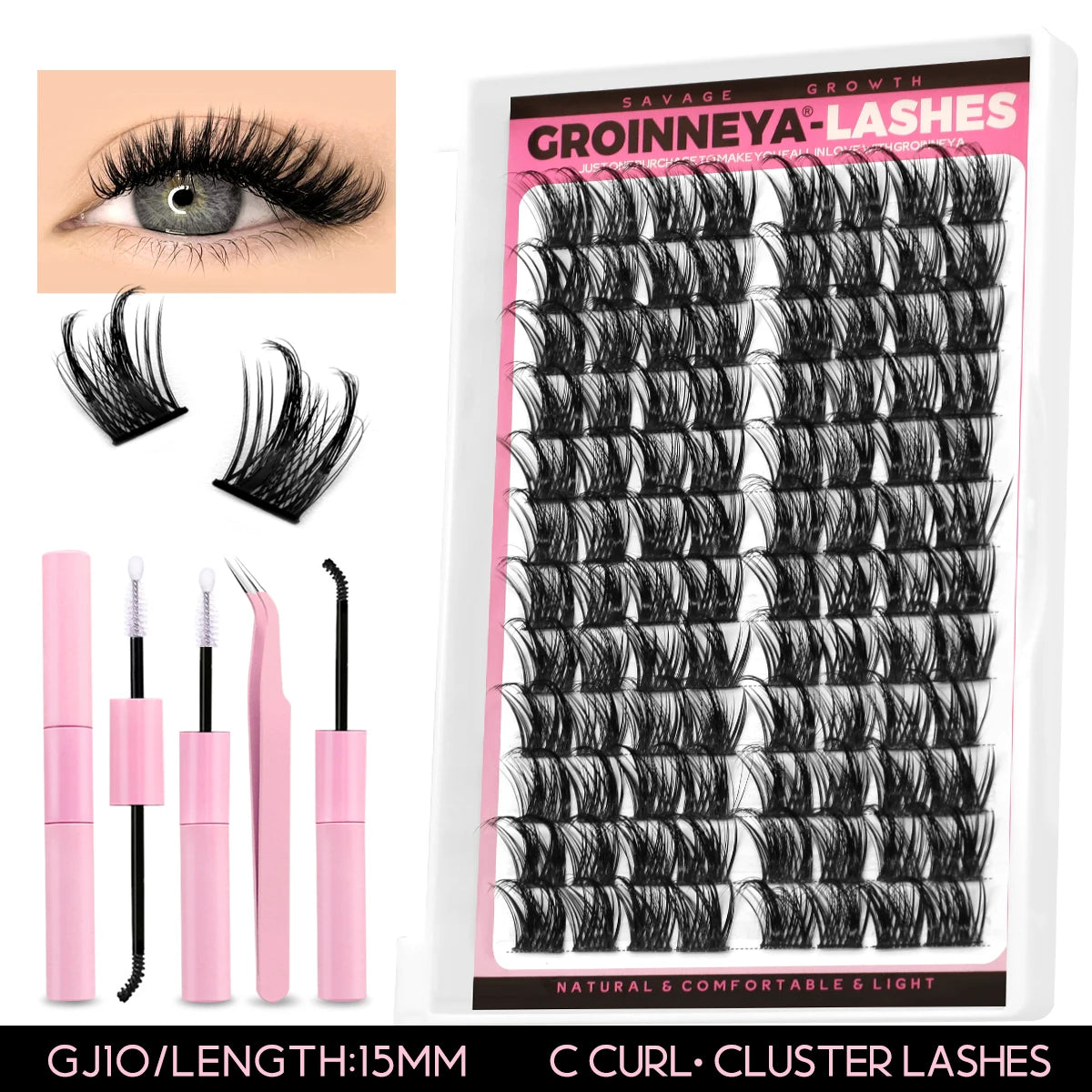 280 Clusters Individual Lashes Natural Look Soft Curly Fluffy Cluster Lashes DIY Eyelash Extension Personal Eyelash Makeup Tool