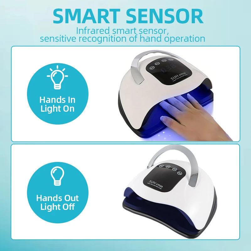 320W SUN X19 MAX Nail Lamp – 72 LEDs, UV/LED, Gel Polish Curing, Large LCD Touch Screen
