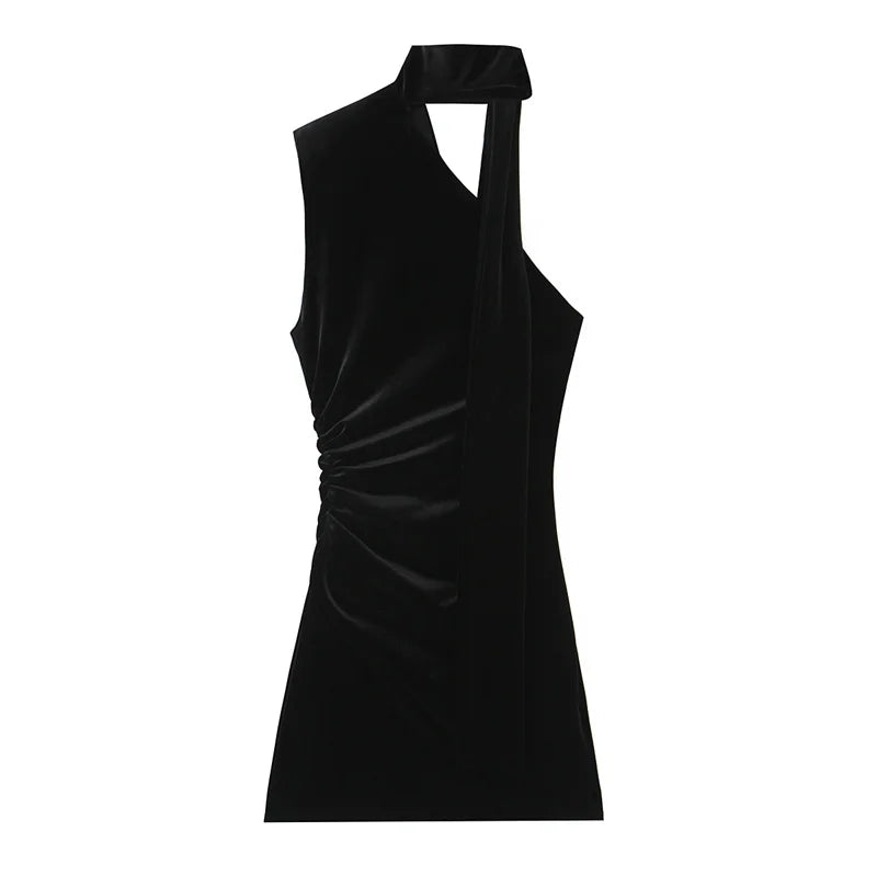 V-Neck Sleeveless Mini Dress