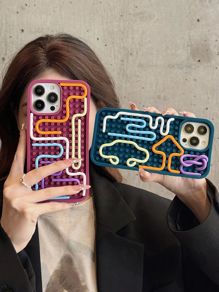 Funny Silicone Sensory Decompression iPhone Case for iPhone 11–17 Pro Max