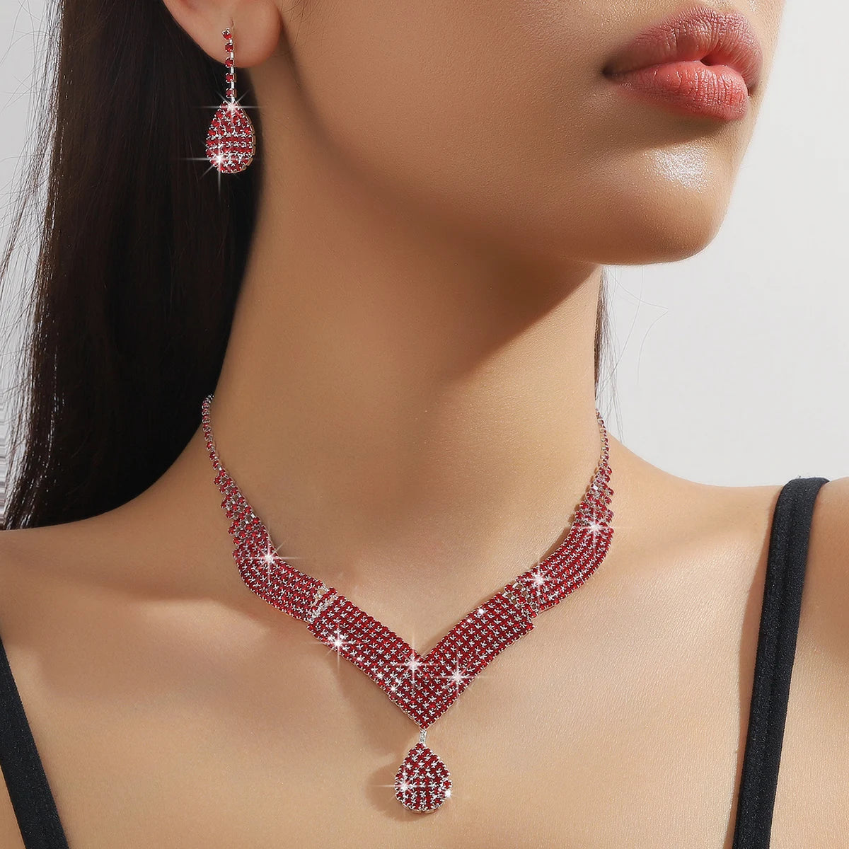 3pcs Rhinestone Jewelry Set for Women’s Weddings