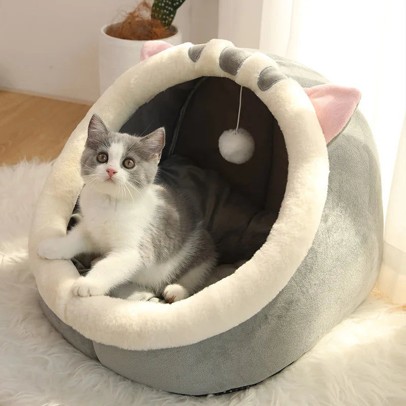Deep Sleep Cat Bed – Foldable, Removable, Washable, Cartoon Style, for Cats & Small Dogs