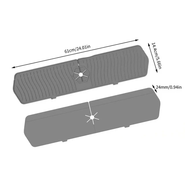 Kitchen Silicone Sink Mat – Long Splash Guard & Absorbent Counter Protector