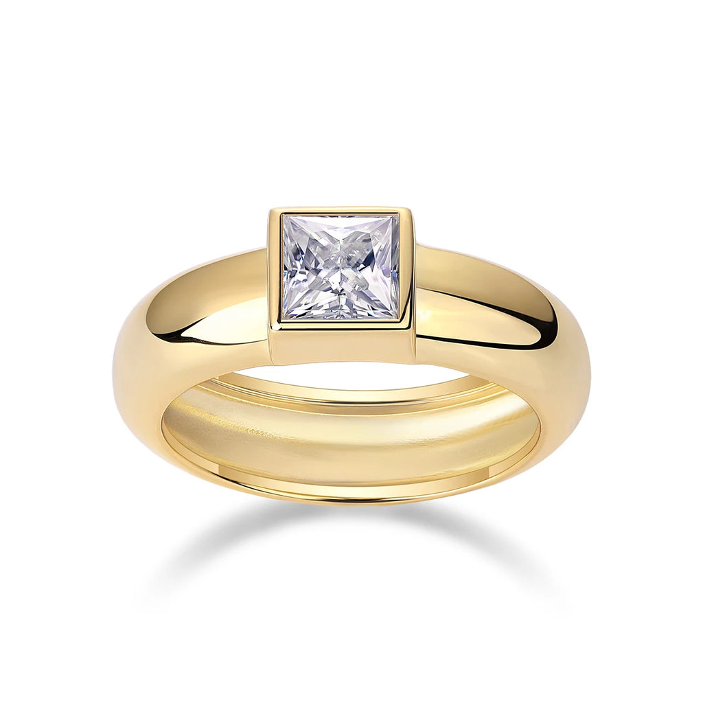 JIUZUAN 1CT Moissanite Ring – S925 Sterling Silver, 18k Plated