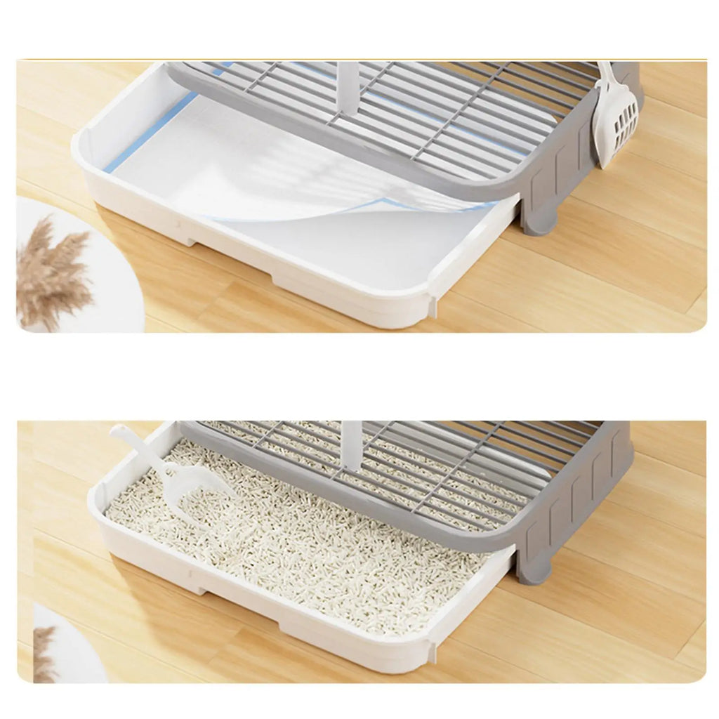Dog Potty Training Tray – Puppy Pee Pad Holder, Mesh Toilet for Small Pets