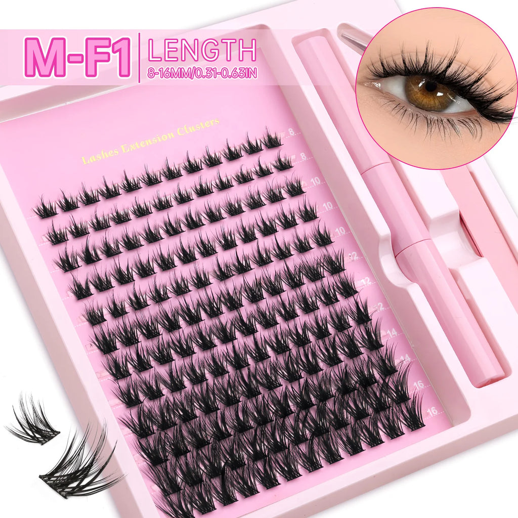 Veltrinay DIY Lash Kit – Natural Volume, Includes Tweezers & Glue, Salon-Quality at Home