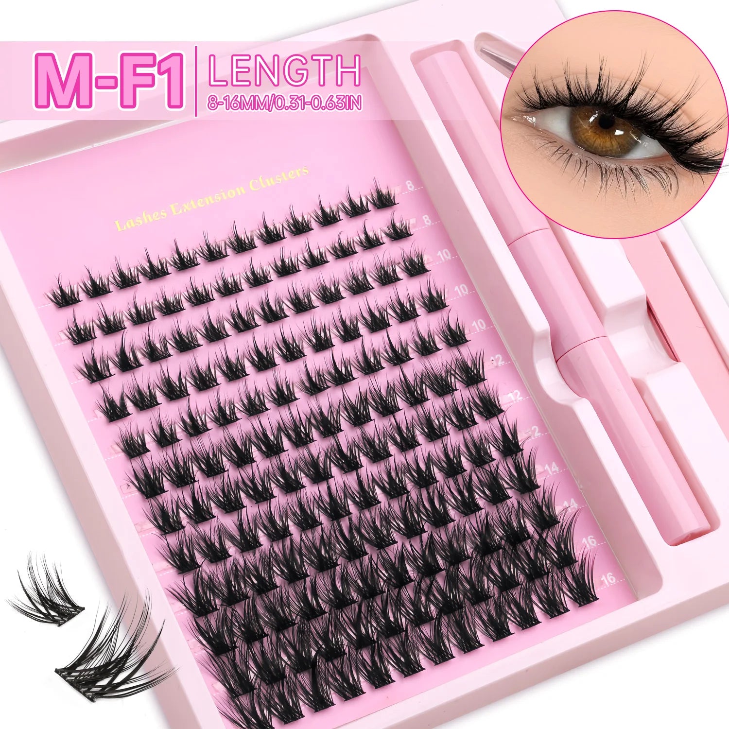 Veltrinay DIY Lash Kit – Natural Volume, Includes Tweezers & Glue, Salon-Quality at Home