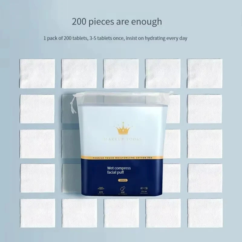 200PCS Disposable Cotton Pads – Pre-Makeup, Portable, Breathable