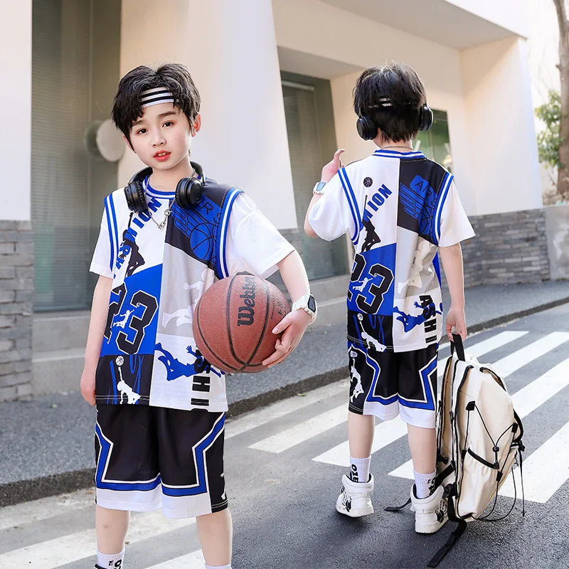 Kids Basketball Jersey – Quick-Drying, Team Training Uniform, Boys & Girls Sportswear