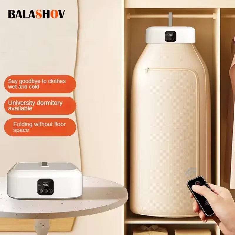 Mini Foldable Electric Clothes Dryer with Remote & Timer