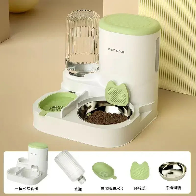 Automatic Pet Feeder Bowl – Integrated Food & Water Dispenser for Cats & Dogs