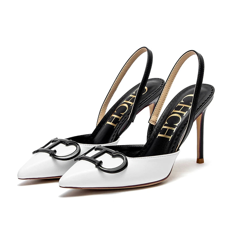 CHCH Women’s 9cm Closed Toe Strappy High Heels – Wedding & Party Shoes