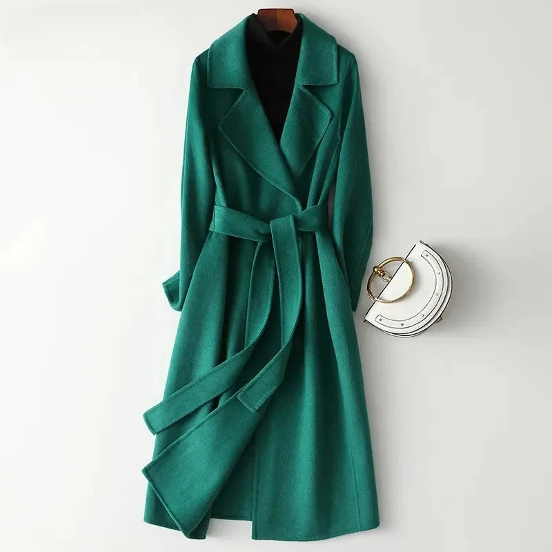 Manteau Femme Longue Slim – Taille Petite, Sans Bretelles, Style Doux et Frais, Automne