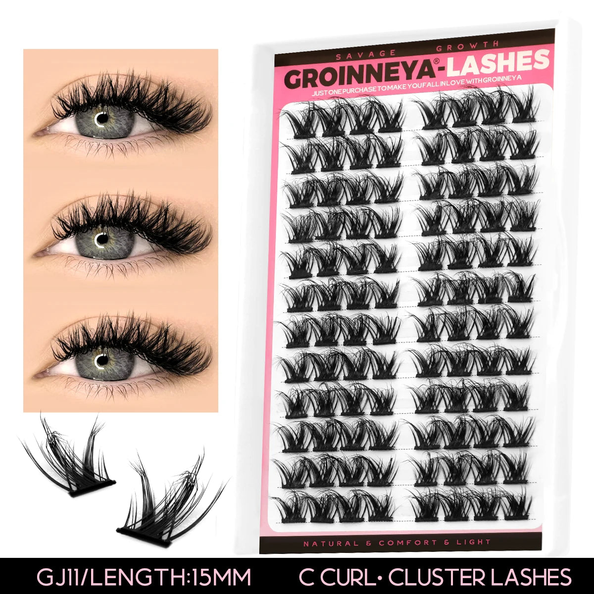 280 Clusters Individual Lashes Natural Look Soft Curly Fluffy Cluster Lashes DIY Eyelash Extension Personal Eyelash Makeup Tool