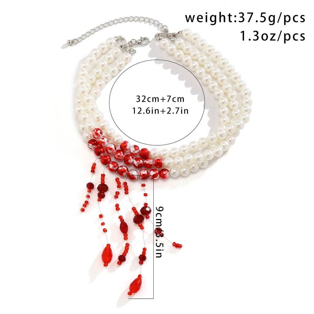 Rouge Mystique – Layered Tassel Necklace