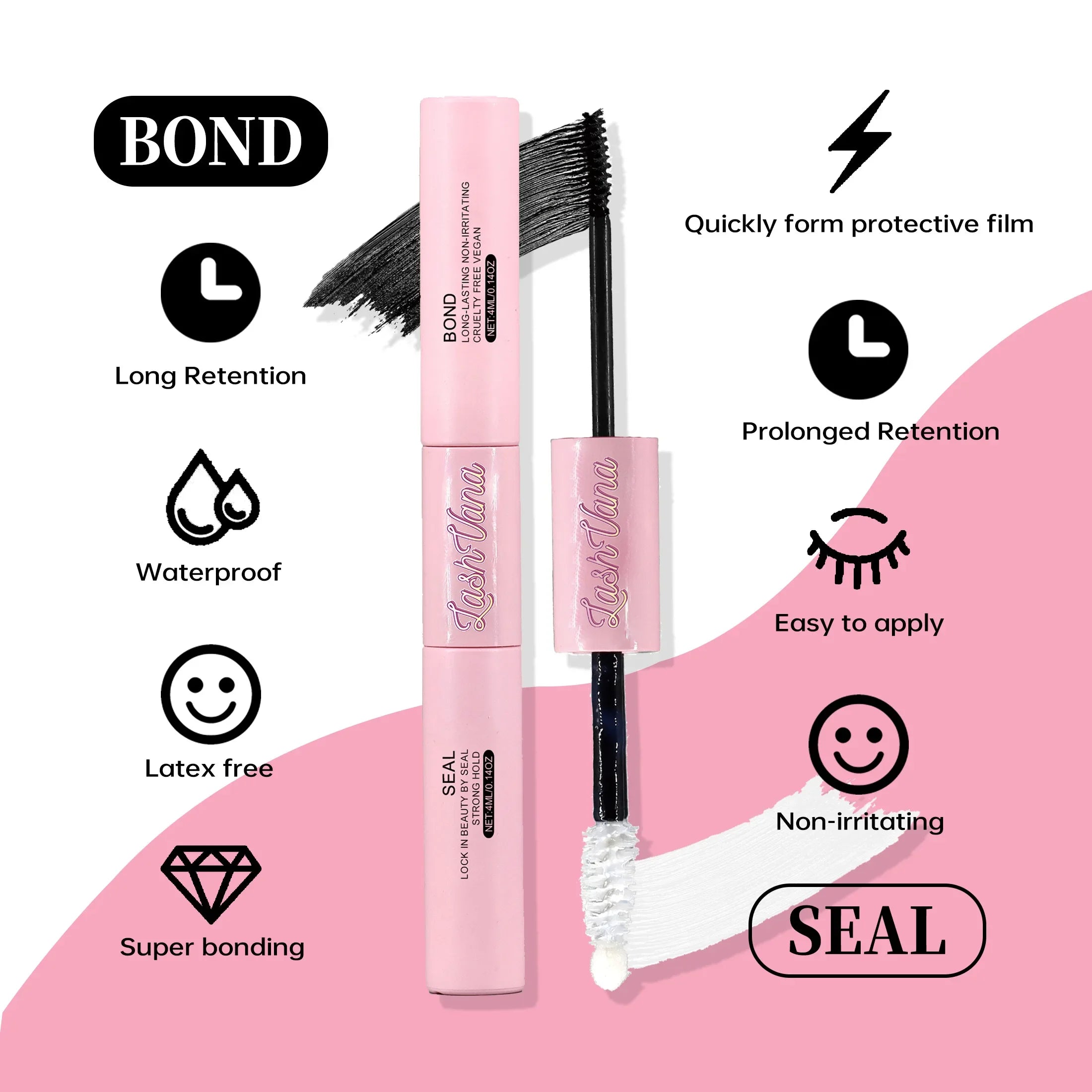 DIY Eyelash Extension Kit – 200PCS Clusters, Bond & Seal, Makeup Tools & Accessories