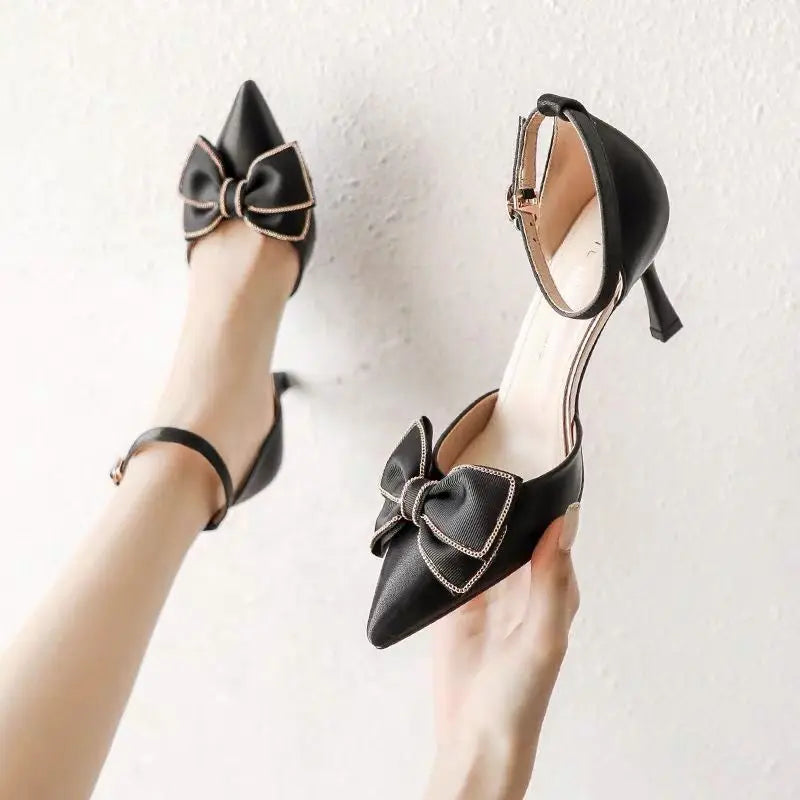 Women's Medium Heel Pointed Toe Butterfly Stilettos