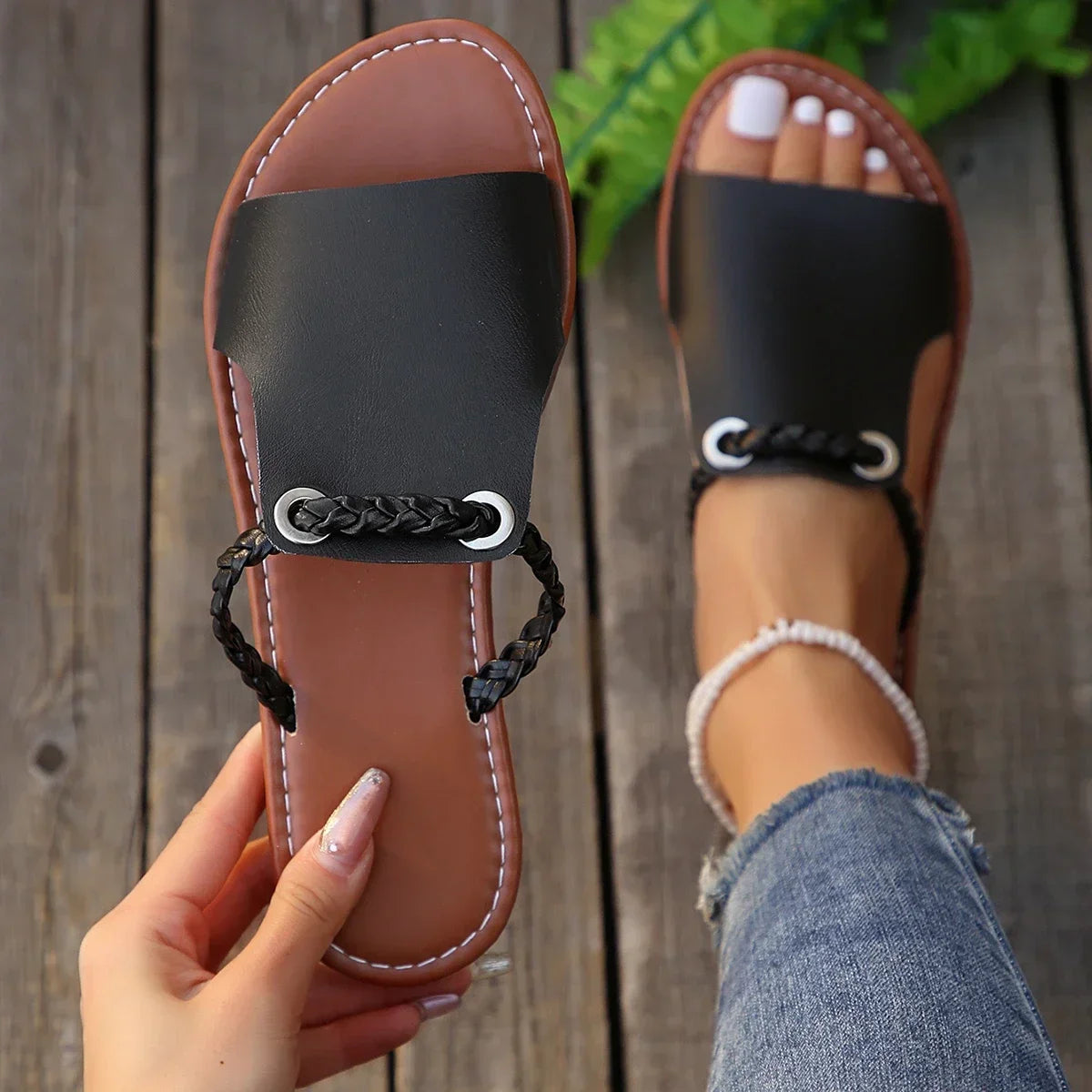 Bohemian Flat Slippers – Summer 2024 Casual Beach Sandals for Women