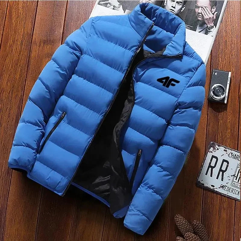 Men's Cotton Coat – Casual, Lightweight, Warm, Stand Collar, High Quality