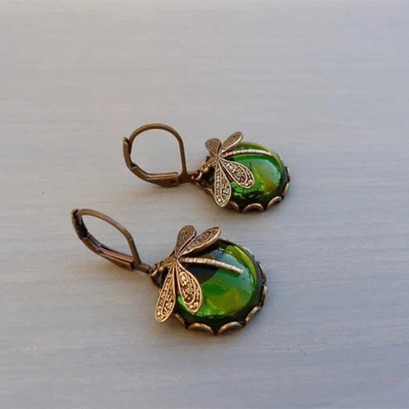 Libellule Vintage – Dragonfly Drop Earrings