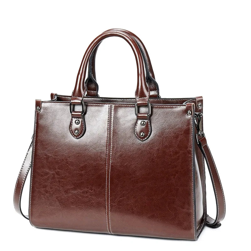 Genuine Leather Women’s Handbag – Crossbody & Tote Shoulder Bag