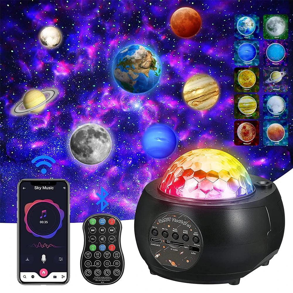 Galaxy Star Projector – LED Night Light with Bluetooth Music & Remote