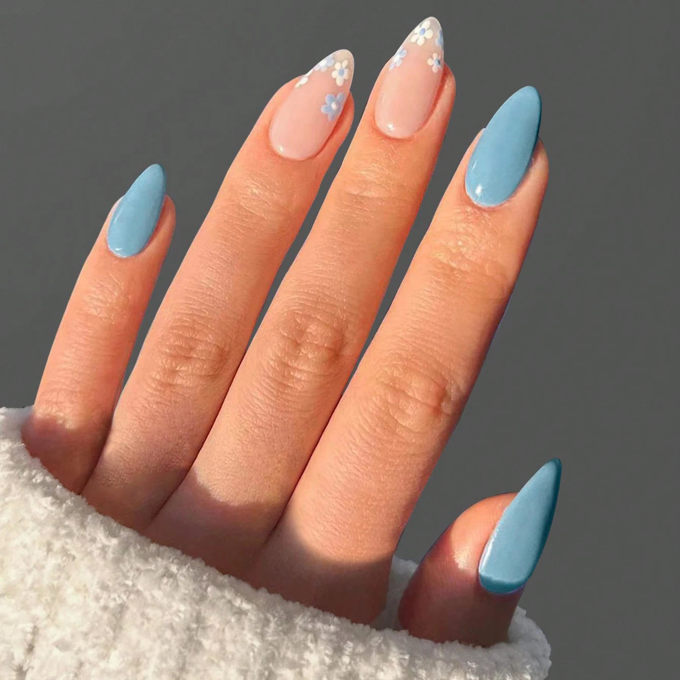 ARTAUG 24PCS Press-On Nails – Medium Stiletto, Pink Bowknot, French Trim, Full Cover