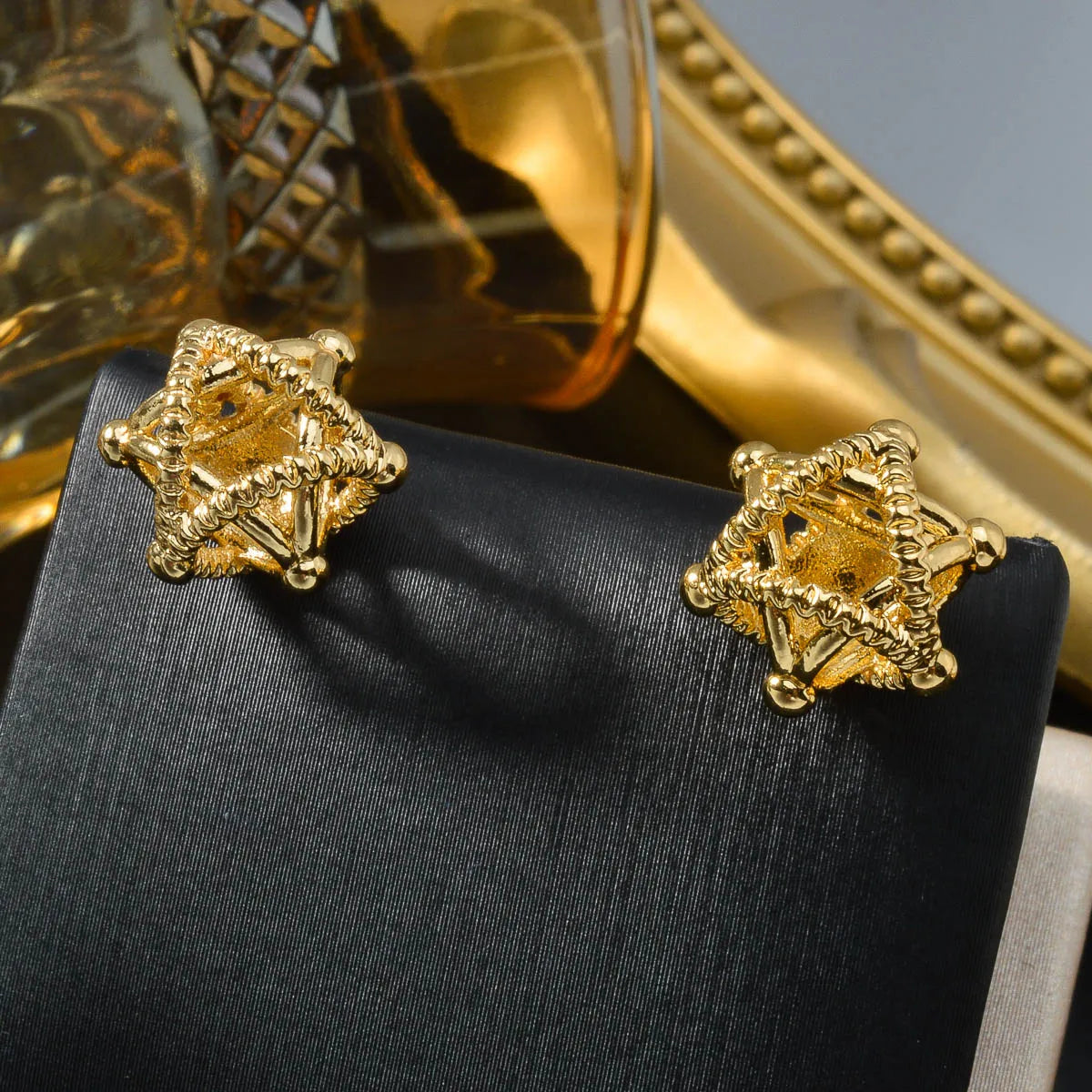 3PCS Jewelry Sets Fashion Pendant Gold Color Necklace New Earrings Ring Women Female Gift Jewelry for Party Wedding Anniversary