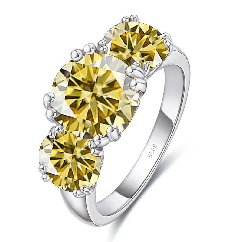 JoyceJelly 5Carat Total VVS 3EX Cut Moissanite Diamond Ring For Women Timeless Trends Sterling S925 Silver Jewelry Wedding Bands