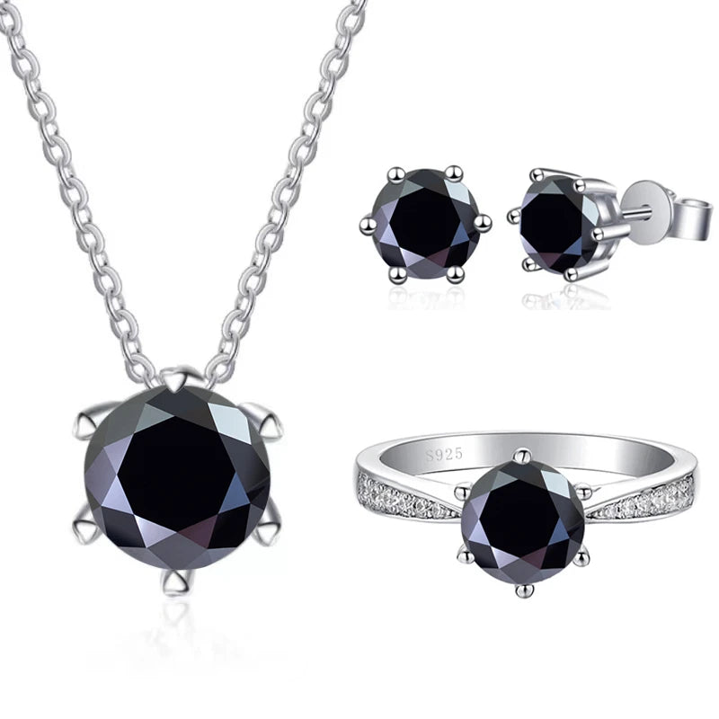 JoyceJelly 1CT D VVS Moissanite Jewelry Set