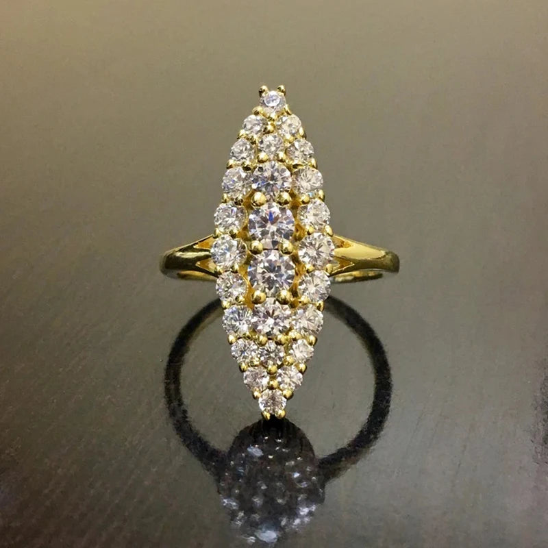Étoile Dorée – Marquise CZ Ring
