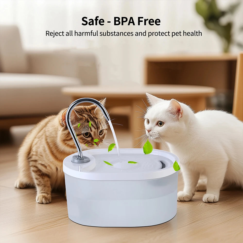 Pet Water Fountain 3L – LED, Ultra-Quiet, Filtered, Smart Automatic Dispenser for Cats