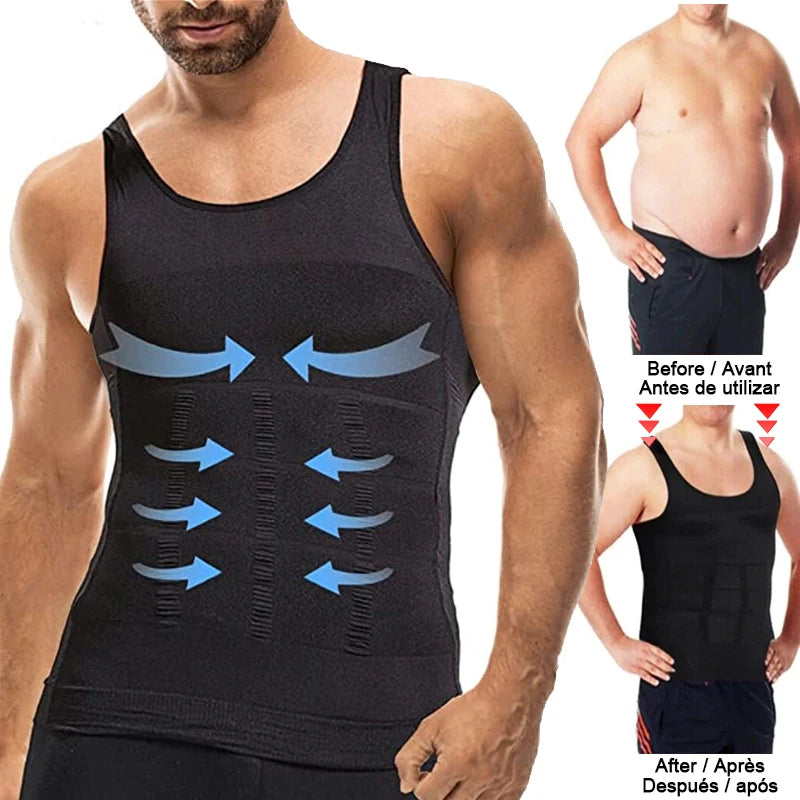 Men's Slimming Body Shaper Vest – Abs Control, Gym Workout, Compression Tank Top, Sleeveless