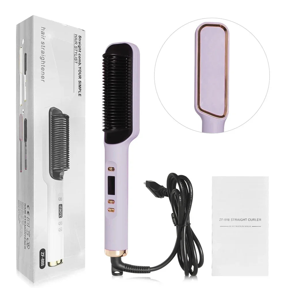 Electric Hot Comb Hair Straightener – Negative Ion, Multifunctional, Anti-Scald Styling Tool