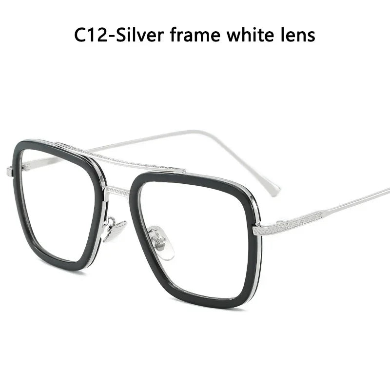 Sunglasses – Fashion Square Frame, Tony Stark Style, Unisex, Retro Brand Design