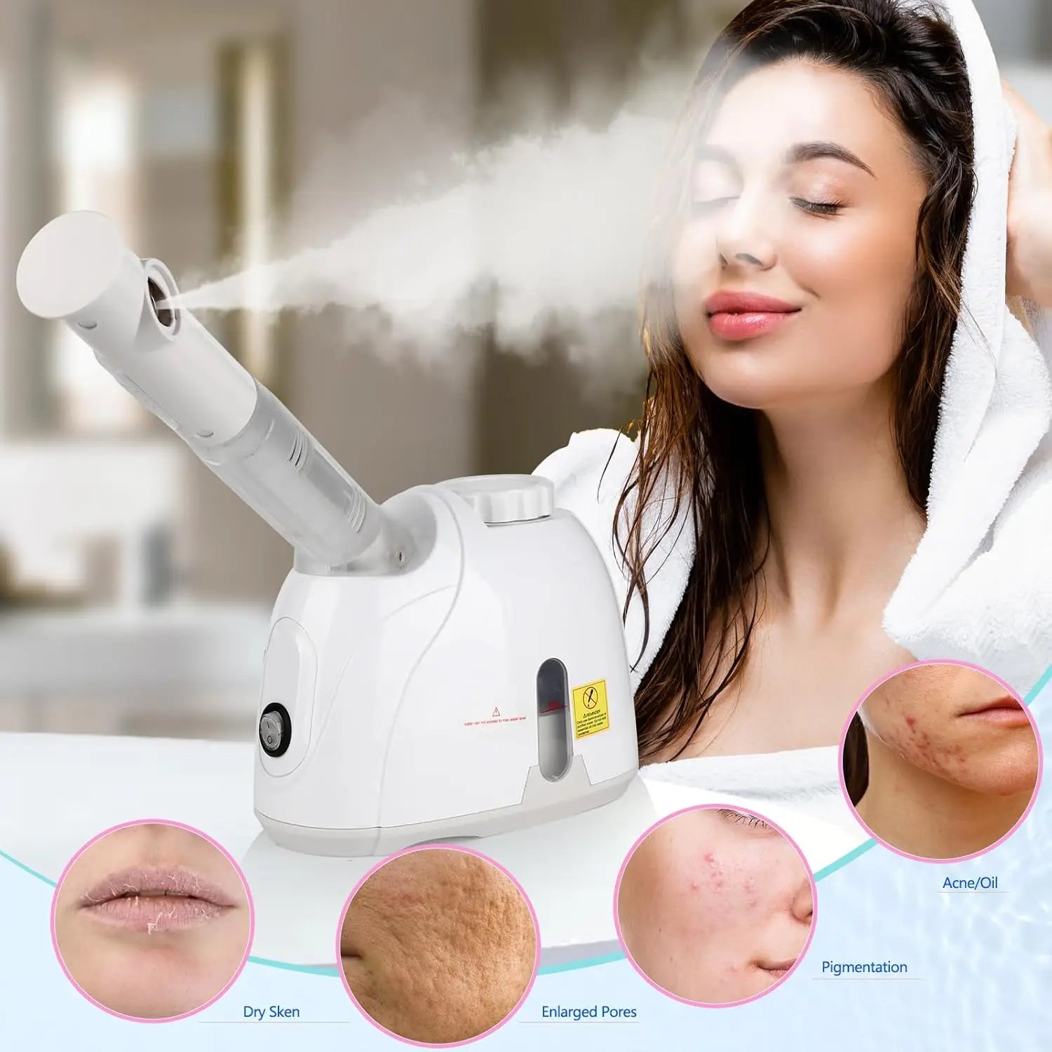 Facial Steamer – Hydrating, Pore-Cleansing with Adjustable Nozzle