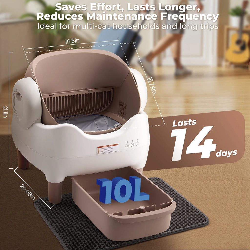 APP-Controlled Automatic Cat Litter Box – Self-Cleaning, Odor-Eliminating