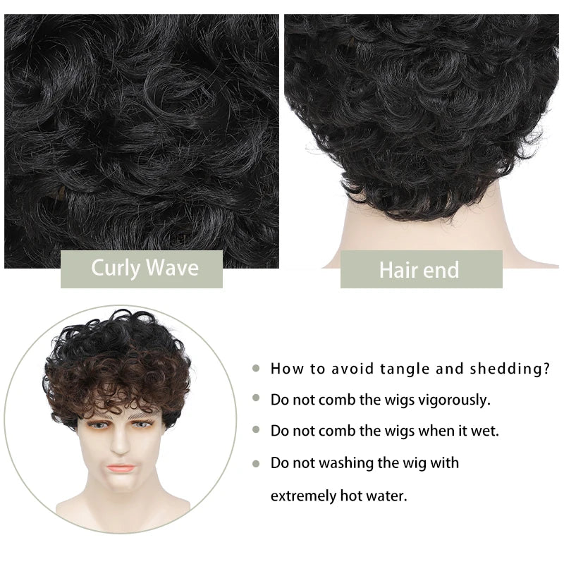 African Curly Wig – Short, Fluffy, Realistic, Synthetic Fiber