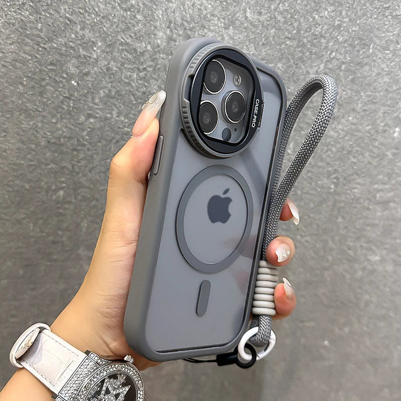 Foldable Glass Lens iPhone Case – Magnetic, Shockproof, Magsafe Compatible