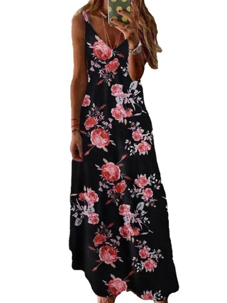 Summer Women’s Green Slim Fit V-Neck Dress