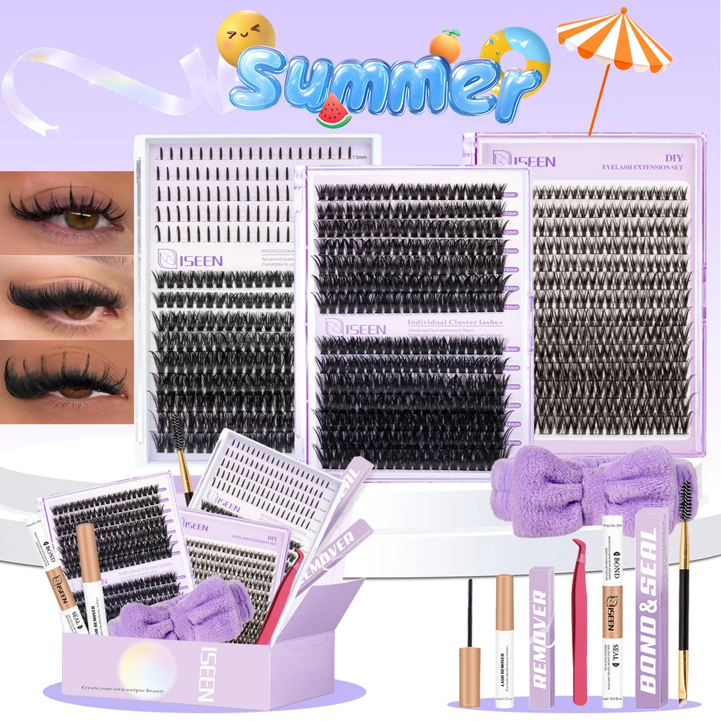 Eyelash Extension Kit – 3 Boxes, Mixed Length & Styles, Natural Look, Includes Tools